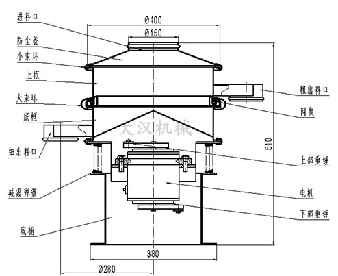 直径400mm旋振筛结构图